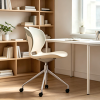 Best-seller de l'industrie, chaise pivotante ergonomique en PP de qualité supérieure avec roulettes pour bureau, cantine
