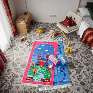 Lot de 5 chapelets de prière islamiques en polyester lavables avec compteur numérique, tapis de prière personnalisé pour enfants musulmans 50x90cm, cadeau Ramadan Aïd - Product Image 1