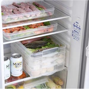 Plateau à Dumplings Empilable pour <span class=keywords><strong>Réfrigérateur</strong></span>, Boîte de Transport à Dumplings à Quatre Niveaux avec Couvercle pour Cuisine - Product Image 5