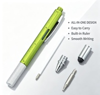 Stylo multifonction 5-en-1 avec règle, stylet et tournevis pour le bureau, l'école et les réparations, multicolore