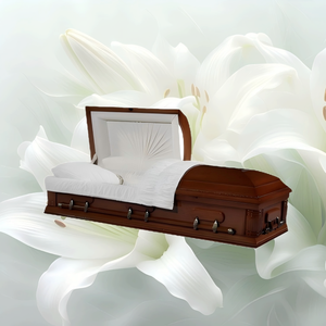 Твердый гроб из вишневого дерева в американском стиле для детских и взрослых похорон-прочные настраиваемые товары для похоронного дома - Product Image 3