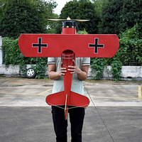 Modèle d'avion vintage en fer forgé, biplan allemand, artisanat métallique de haute qualité, décoration de sol, accessoire de cinéma