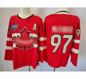 Camiseta de Hockey Estilo <span class=keywords><strong>NHL</strong></span> Personalizada, Roja, Blanca o Azul con Rayas Naranjas, Cuello en V, para Hombres, Mujeres y Jóvenes - Product Image 4