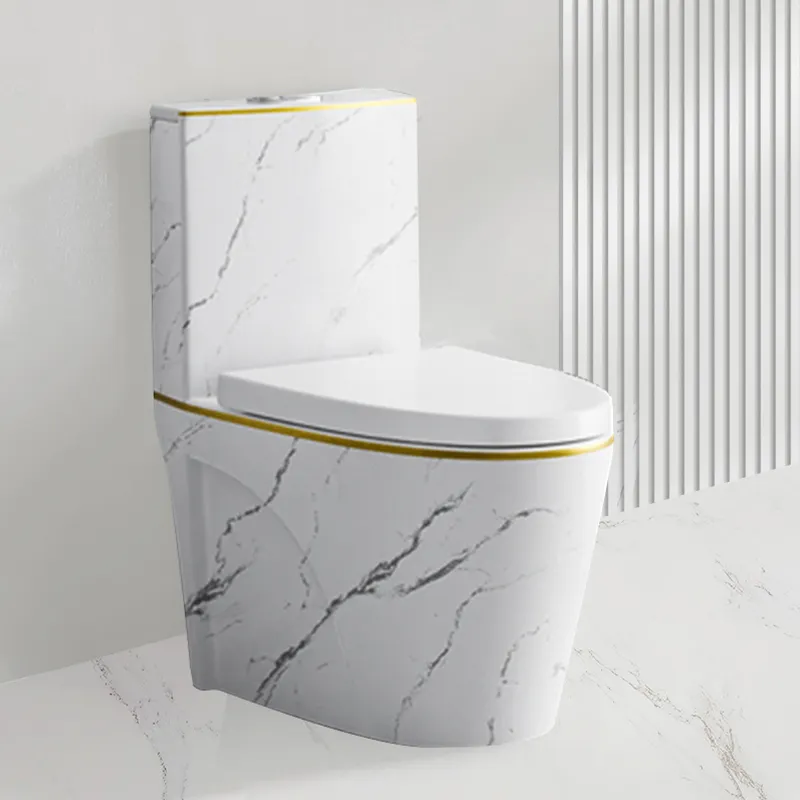 Modern banyo Washdown Sanitaryware mermer commodlar yuvarlak seramik lüks tuvalet satılık