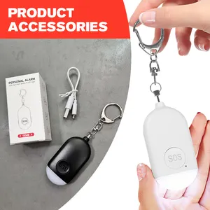 Recargable 130db Anti Lost Loud Mujeres Alarma de seguridad personal Llavero para mujeres/niños