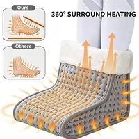 Bottes électriques chaudes d'hiver avec coussin en peluche et thermostat réglable pour usage domestique et extérieur
