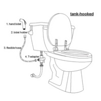 Ensemble de douche à main moderne en acier inoxydable 304 avec accessoire de toilette à jet de bidet suspendu au mur pour salles de bains d'hôtel