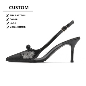 Chaussures à talons aiguilles de 7 cm pour femmes, motif à pois, semelle intérieure en peau de mouton de qualité supérieure, confortables et ne fatiguant pas à porter - Product Image 1