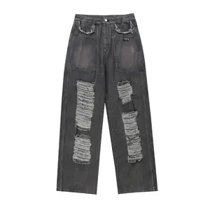 उच्च गुणवत्ता डिजाइन कस्टम फैशन कढ़ाई डेनिम जींस पैंट पुरुषों की जींस डेनिम प्लस आकार पुरुषों की जींस