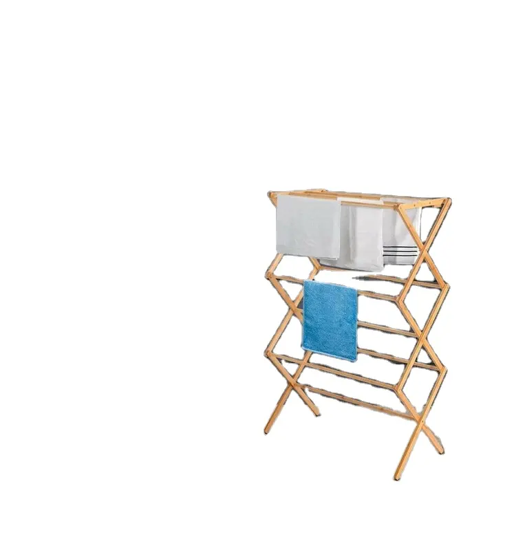 Clothes Airer Rack Coat Towel Dryer Foldable Bamboo Hanger Laundry Stand