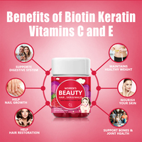 Gummies à la biotine OEM ODM, véganes, pour adultes et adolescents, pour la croissance des cheveux, des ongles et des soins de la peau, vitamines personnalisables