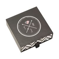 Boîte cadeau en papier noir de luxe avec logo personnalisé, vente en gros, aimantée, pour vêtements
