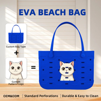 Nouveauté 2026 Sac de plage en EVA couleur unie, imperméable, grande capacité, panier de courses, impression de logo personnalisé, sac de voyage tendance pour femme