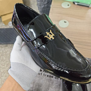 Elegant <strong>Mens</strong> Patent Leather Dress <strong>Shoes</strong> Glossy Slip on Loafers Formal Business Office Wedding Party <strong>Shoes</strong> With Metal Decor - Product Image 6