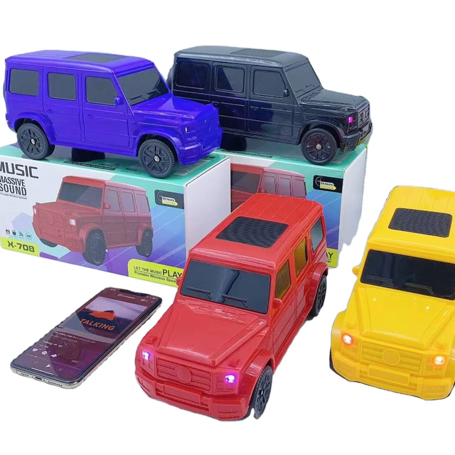 New Designs Promotional Gift Large G X-708 Car Shape Portable Home Fm Radio Blue Tooth Wireless Speaker Children's Toy Car Model