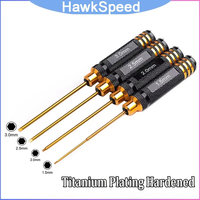 4 Buah Set Obeng Hex Berlapis Titanium, Kunci Hex 1.5/2.0/2.5/3.0Mm yang Diperkeras untuk Helikopter RC, Alat Perawatan Mobil & Mainan