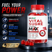 Klaar voor verzending Docteat Men's Care Gummies VITAL SUGRE MAX voor Energie & Metabolisme met ACV Rode Biet Vitamine B12 Foliumzuur 60 stuks