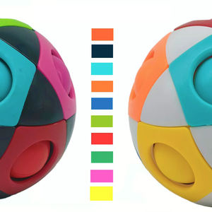 Großhandel Fingerfußball Spielzeug Zwölf-Loch Stressabbau Intelligenzwürfel Fingerspitzen-Kreisel Magischer Regenbogenball Spielzeug - Product Image 3