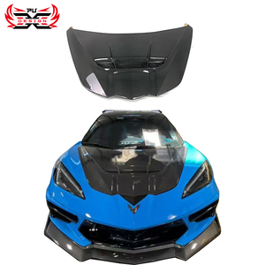 Capot en fibre de carbone style ZR1 pour Chevrolet Corvette C8, accessoires de voiture, capot <span class=keywords><strong>moteur</strong></span> en carbone - Product Image 1