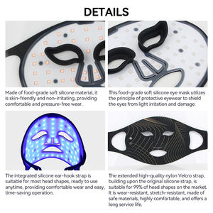 식품 등급 개인 상표 무선 가정용 크라이오 850nm 630nm 적외선 레드 라이트 테라피 <span class=keywords><strong>LED</strong></span> 페이셜 마스크 - Product Image 2