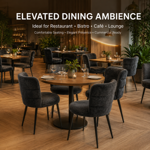 Chaises à dossier incurvé avec pieds en métal, ensemble table et chaises de restaurant à vendre pour café, bistrot, salon et salle à manger d'hôtel - Product Image 1