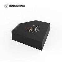 Boîte cadeau rigide haut de gamme pour bijoux avec couvercle et logo personnalisé |   Boîte en papier noir de qualité supérieure avec gaufrage et éponge pour emballage de bijoux et de mariage
