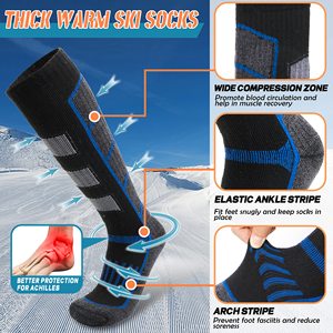 Merino Wool Ski Thermal Warm Thick Knee High Socks Skiing Socks - Product Image 5