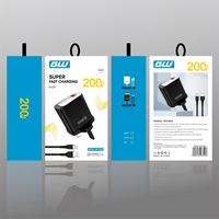 Chargeur mural USB 200W avec prise US EU UK, câble Type C, QC3.0, chargeur rapide pour téléphone portable, adaptateur secteur USB 200W à charge rapide