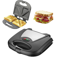 Grand gaufrier 9 en 1 détachable à 4 tranches à gros cœur Machine à sandwich triangle en acier inoxydable