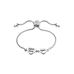 <span class=keywords><strong>Bracciale</strong></span> iniziale <span class=keywords><strong>con</strong></span> ciondolo a cuore <span class=keywords><strong>in</strong></span> acciaio inox regolabile retrattile inciso <span class=keywords><strong>bracciale</strong></span> di famiglia per genitore-bambino - Product Image 6