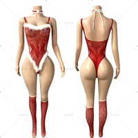 ELITES Lingerie sexy européenne et américaine Offre Spéciale de Noël Body en résille pour jeu de rôle Performance Wear