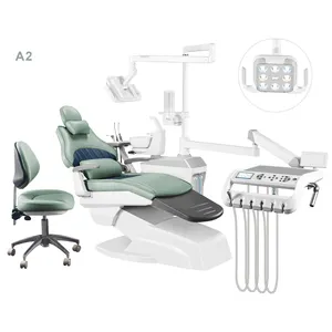 Cadeira completa de luxo para dentistas, unidade de unidade dentária tipo americano de 9 memórias, clínica de alta qualidade para canhotos
