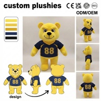 Jouets en peluche personnalisés, design de poupée, ours froncés numérotés hautement réalistes, cadeaux sur le thème du sport, porte-clés en peluche personnalisés, jouets