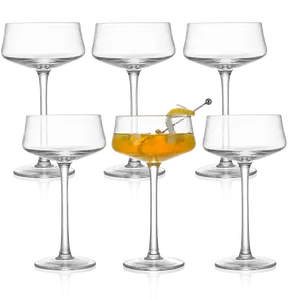 Set gelas koktail kristal Modern desain Coupe bertangkai untuk Margarita Martini Cosmopolitan Manhattan untuk pesta seni Bar