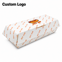 Nouvelle conception de boîte d'emballage pour hot-dogs imprimée, boîte rectangulaire jetable en kraft, contenants à emporter pour bâtonnets de fromage, emballage alimentaire