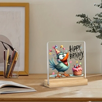 Ornement de bureau multifonctionnel en acrylique personnalisé imprimé UV gravé au laser Joyeux anniversaire Noël Halloween