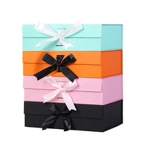 Grande boîte d'emballage en papier kraft, 10 pièces, emballage cadeau de luxe pour vêtements, boîte avec fermeture de ruban personnalisée