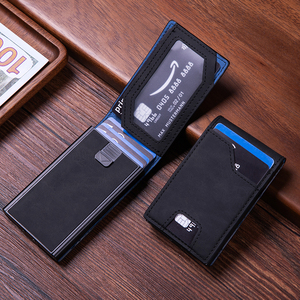 Carteira Masculina Slim Minimalista Bifold com Bloqueio RFID em Couro PU e Fecho Magnético de Alumínio Metálico - Porta-Cartões e Clipe para Dinheiro - Product Image 5