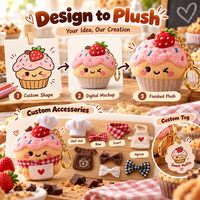 Porte-clés en peluche Kawaii Berry Muffin, breloque personnalisée pour cadeaux de mariage, douches nuptiales et coffrets cadeaux de fête