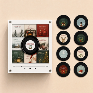 Vente en gros usine Aimant de réfrigérateur musical NFC de Noël, disque vinyle personnalisé avec photo, cadeau de Noël, livraison rapide, faible MOQ - Product Image 2
