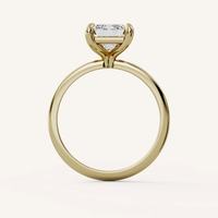 Bague de fiançailles solitaire à double rangée personnalisée en diamant de laboratoire taille émeraude 0,5-3 carats, or massif 10K/14K/18K, certifiée IGI CVD/HPHT VVS