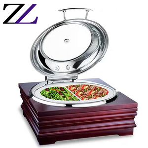 Platos para Calentar Comida, <span class=keywords><strong>de</strong></span> Vidrio y Madera, Plateados, Económicos, para <span class=keywords><strong>Servicio</strong></span> <span class=keywords><strong>de</strong></span> <span class=keywords><strong>Banquetes</strong></span>, Precio <span class=keywords><strong>de</strong></span> Fábrica - Product Image 2