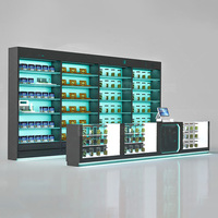 Vitrine à tabac moderne avec éclairage LED, vitrine en verre personnalisable, design de magasin sur mesure, présentoir pour boutique de tabac