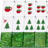 2026 Nouveauté : Tuiles de Mahjong Américain Thème Noël, en Acrylique Transparent à Paillettes, Qualité Premium, Luxe, pour Voyage et Divertissement Familial, 4 Couches