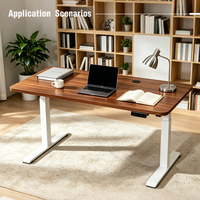 Cadre de bureau électrique à moteur brushless unique, capacité de charge 100 kg, tube carré à 2 niveaux, compatible avec plateau de table de 1200-1600 mm