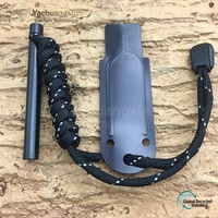 Kit de démarrage d'urgence extérieur YCX YCX09-535 avec tige en ferrocerium, tige en alliage de magnésium, allume-feu en silex, outil de survie en aluminium noir