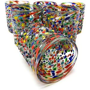 Confeti personalizado de cristal sin plomo hecho a mano, cristal grueso de punto de color, para agua potable - Product Image 3