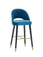 Tabouret de bar moderne avec structure en métal et assise en bois massif, confortable pour la maison, le bar et l'hôtel