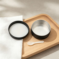 Boîte ronde métallique noire mate de 15g/15ml, boîtes larges pour bougies, rouge à lèvres, contenants cosmétiques, pot à bougie en aluminium