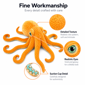 Peluche de <span class=keywords><strong>Pulpo</strong></span> Realista, Juguete de Peluche de Animal Marino, Tentáculos Flexibles, Peluche Suave, Decoración para el Hogar, Regalo para Niños - Product Image 4